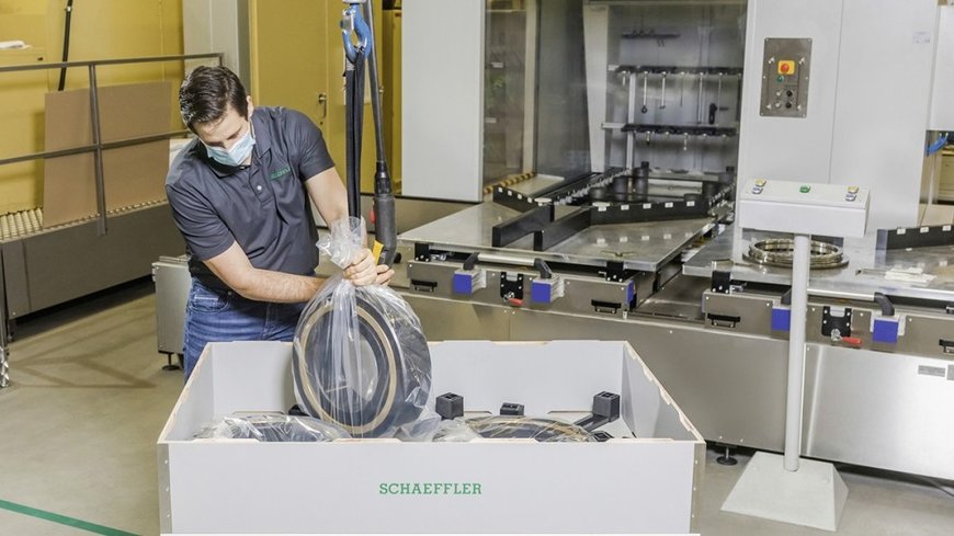 Schaeffler et Flender développent un système d’emballage innovant et respectueux de l’environnement pour les roulements de grande dimension
